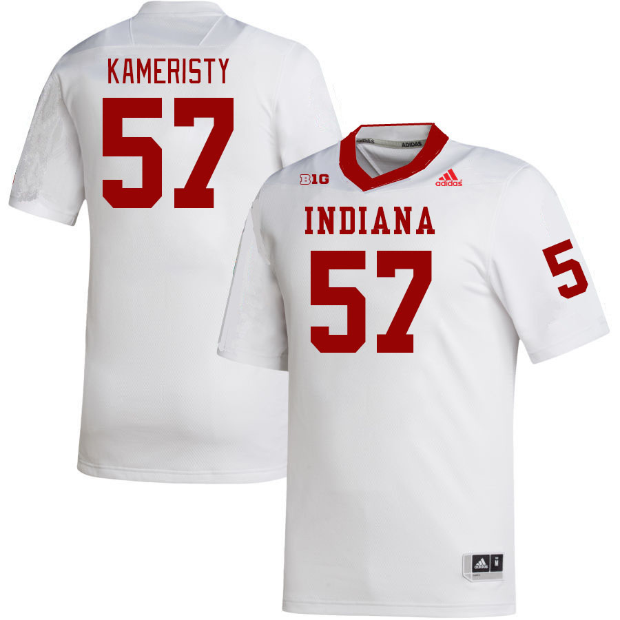 Men #57 Julian Kameristy Indiana Hoosiers College Football Jerseys Stitched-White